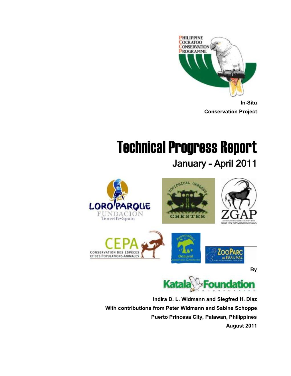 PCCP Technical Progress Report January-April 2011 Katala Foundation Inc