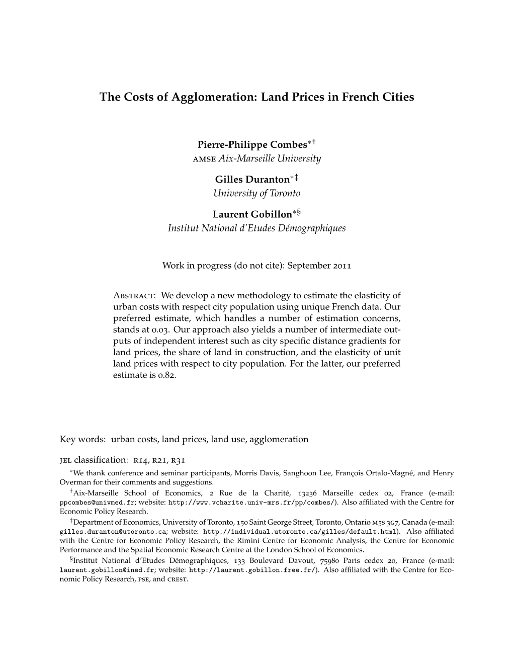 The Costs of Agglomeration: Land Prices in French Cities