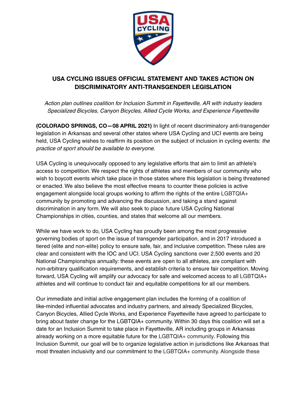 2021 Anti-Transgender Legislation Statement