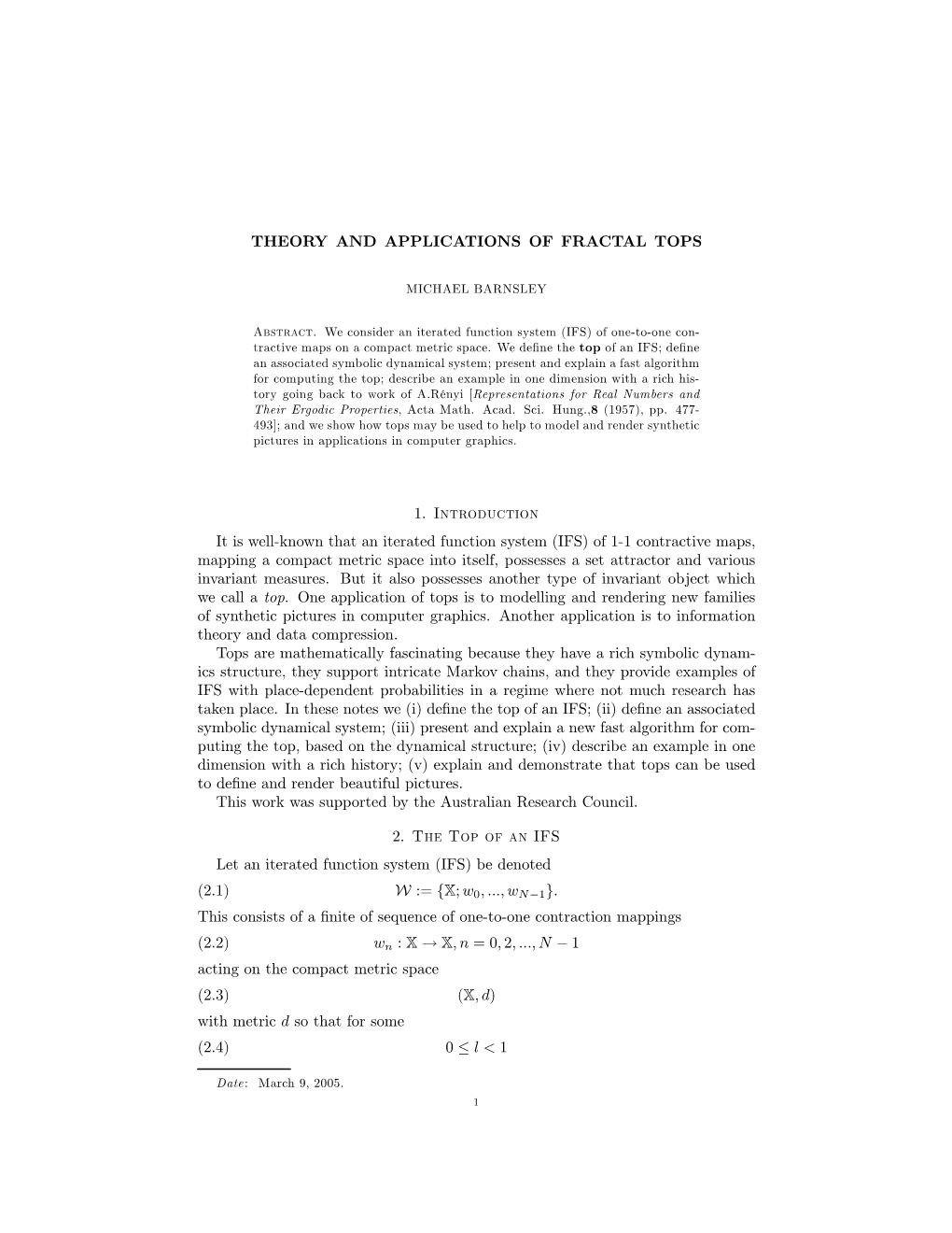 Theory and Applications of Fractal Tops