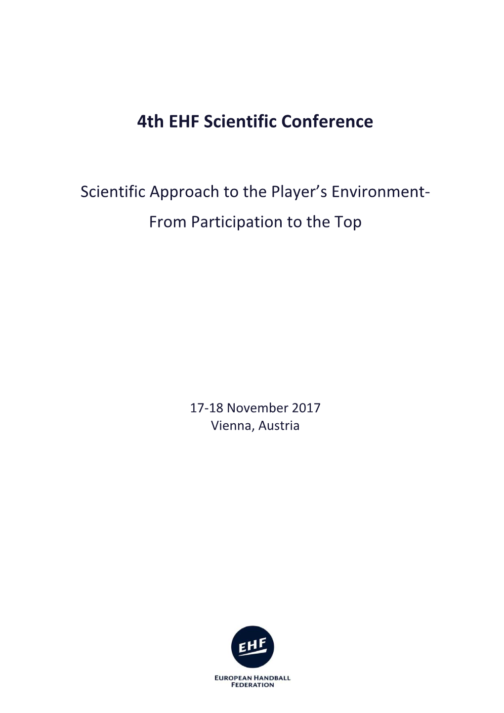 4Th EHF Scientific Conference