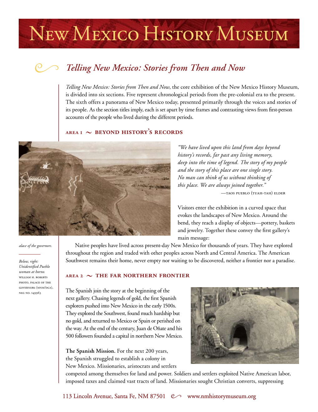 New Mexico History Museum's Core Exhibits