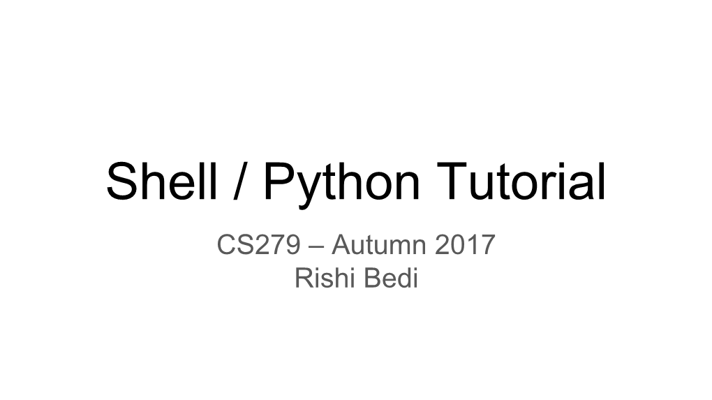 Shell / Python Tutorial