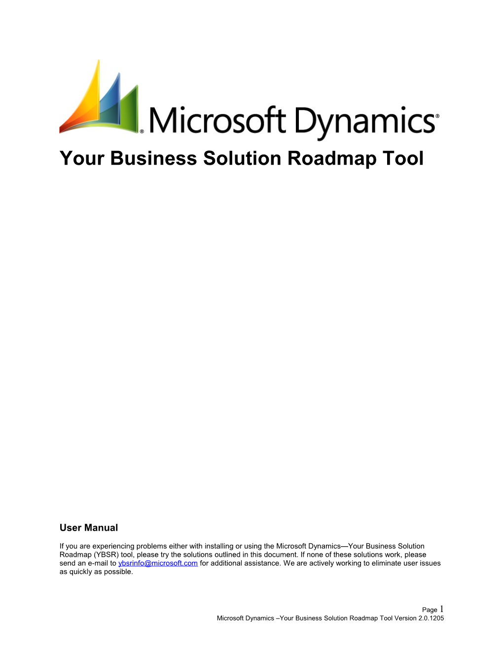 Your Business Solution Roadmap Tool