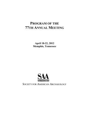 Program of the 77Th Annual Meeting