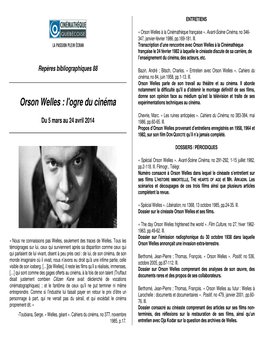 Orson Welles : L'ogre Du Cinéma Expérimentations Techniques Au Cinéma