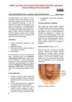 Cricothyroidotomy and Needle Cricothyrotomy