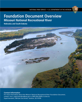 Foundation Document Overview Missouri National Recreational River Nebraska and South Dakota