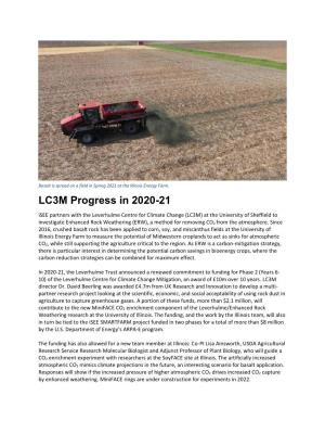 LC3M Progress in 2020-21