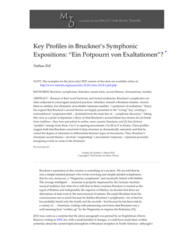 Key Profiles in Bruckner's Symphonic Expositions