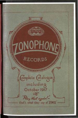 Zonophone Records Complete Catalogue 1917