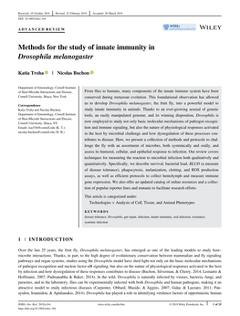 Methods for the Study of Innate Immunity in Drosophila Melanogaster