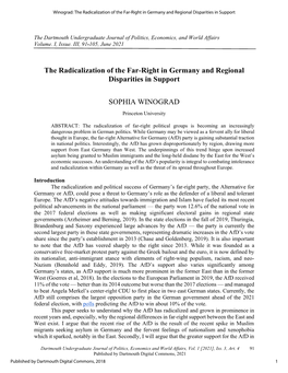The Radicalization of the Far-Right in Germany and Regional Disparities in Support