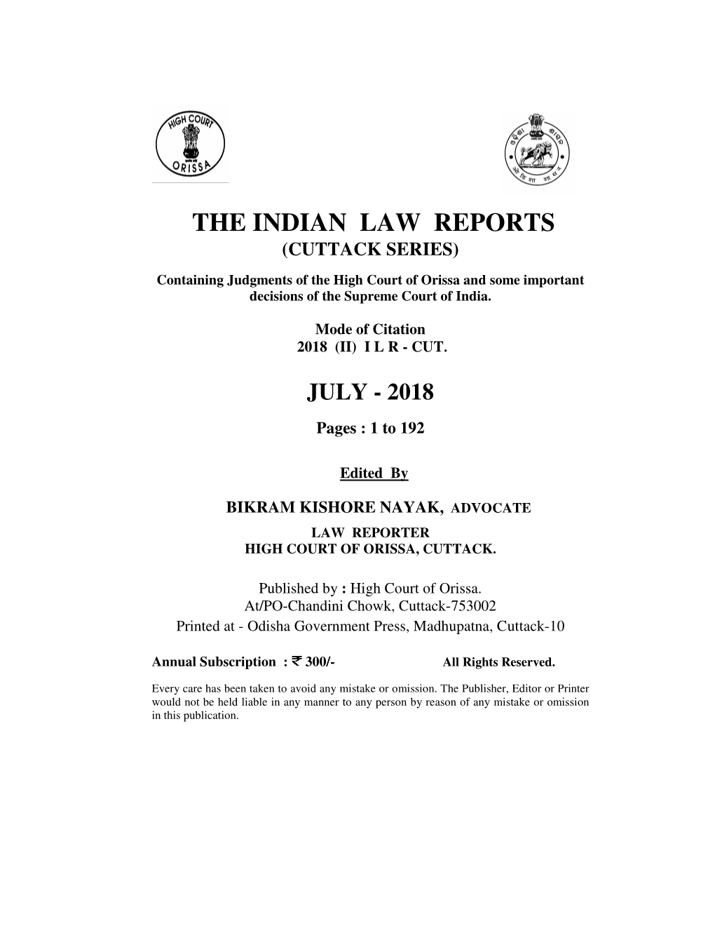 The Indian Law Reports