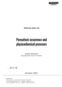 Permafrost: Occurrence and Physicochemical Processes