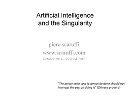 Artificial Intelligence and the Singularity