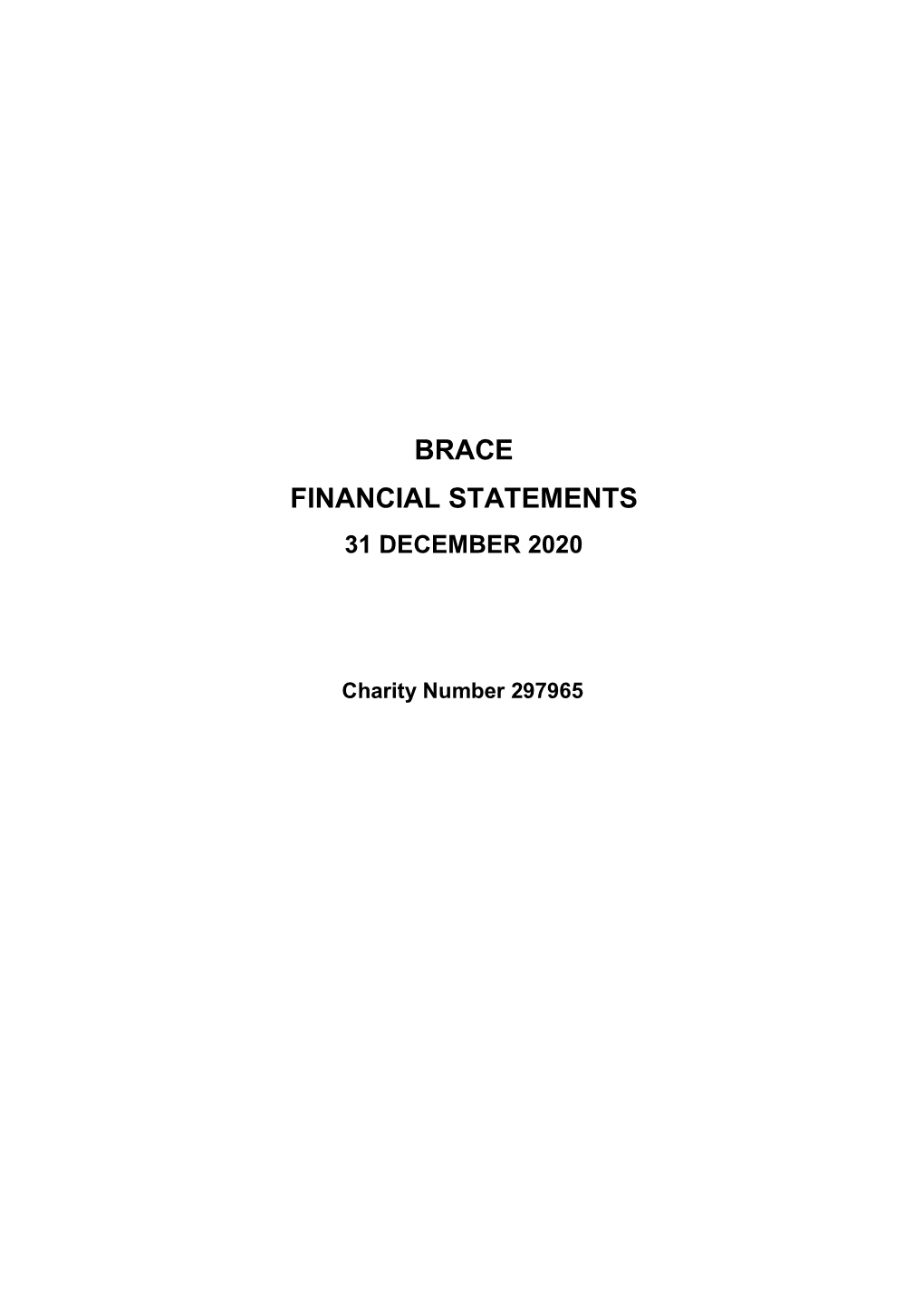 Brace Financial Statements