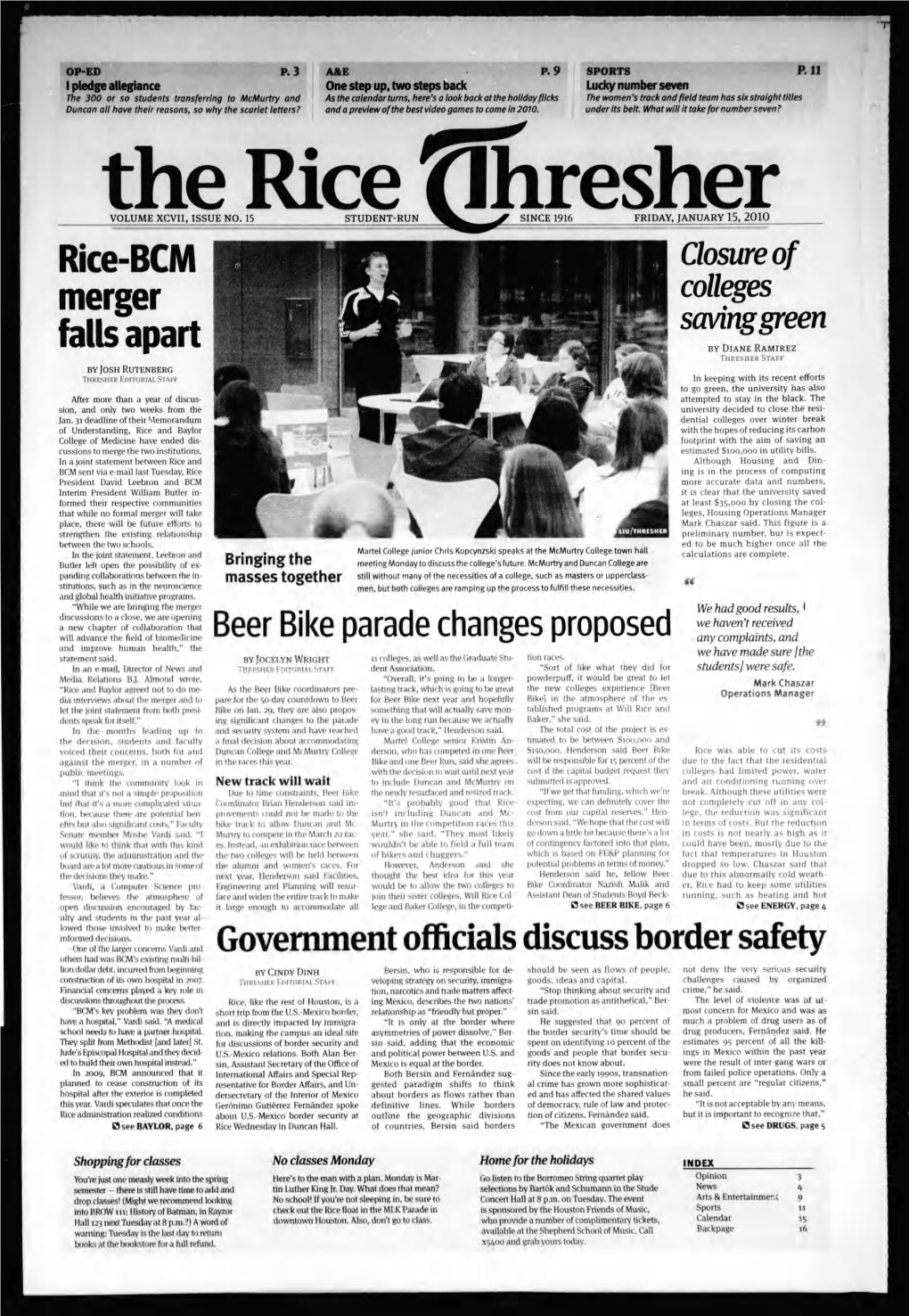 Rice-BCM Merger Falls Apart