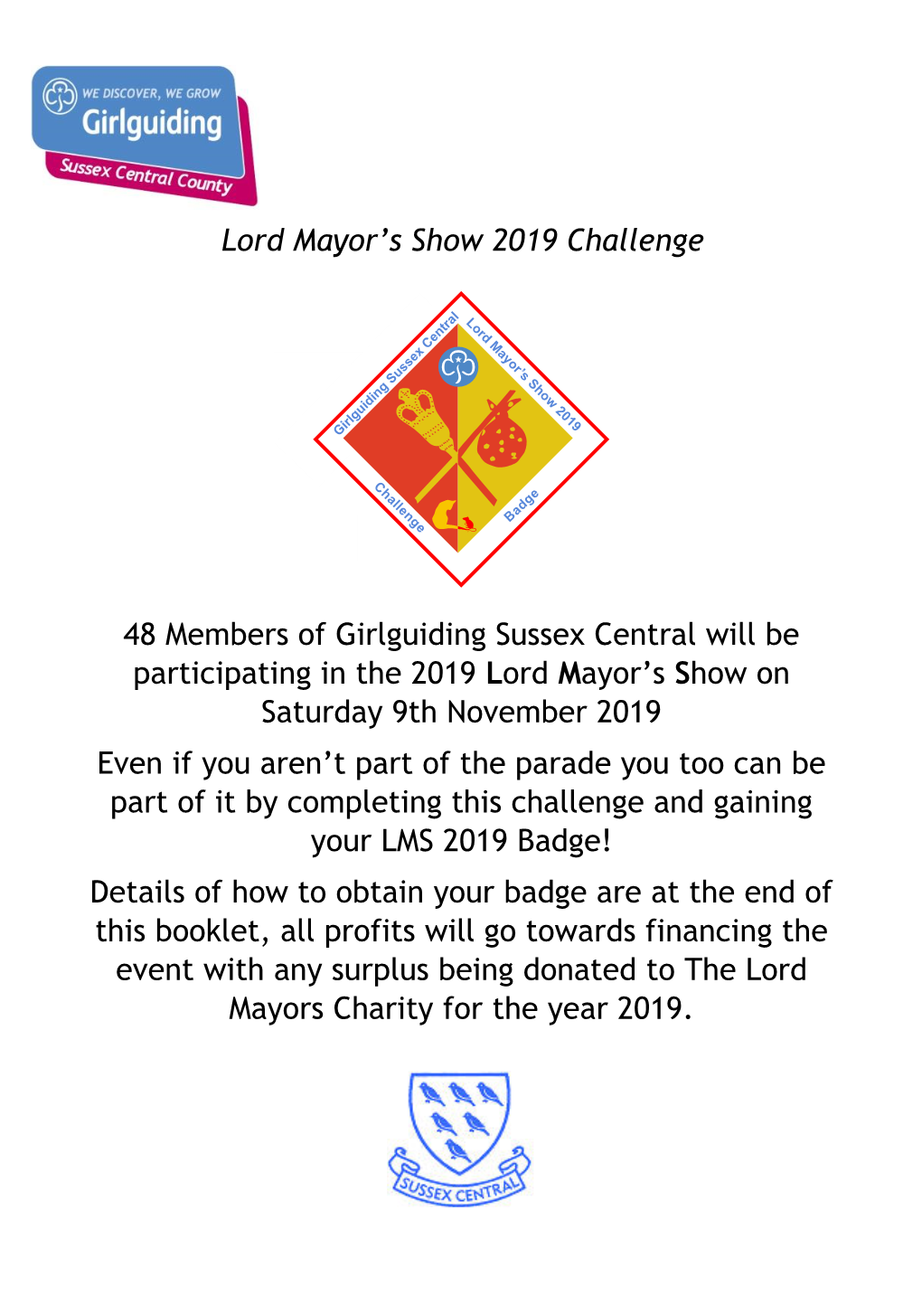 Lord Mayor's Show 2019 Challenge 48 Members of Girlguiding Sussex