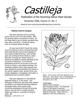 A Publication of the Wyoming Native Plant Society