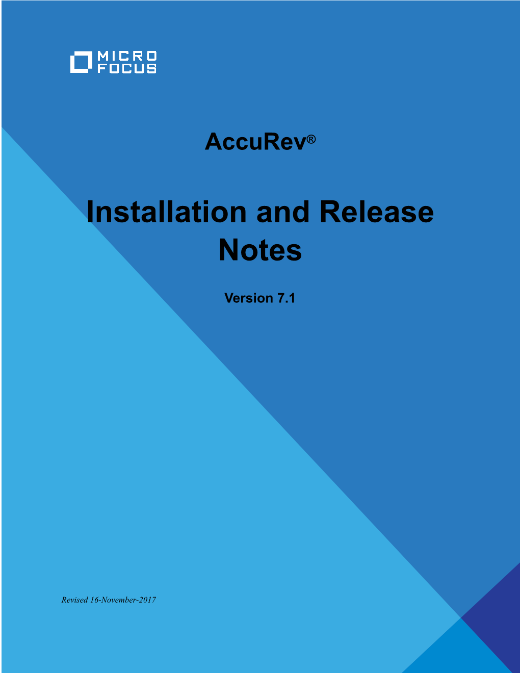Installation and Release Notes
