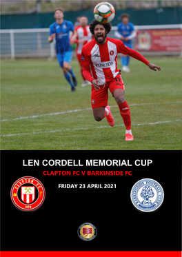 Len Cordell Memorial Cup Clapton Fc V Barkinside Fc