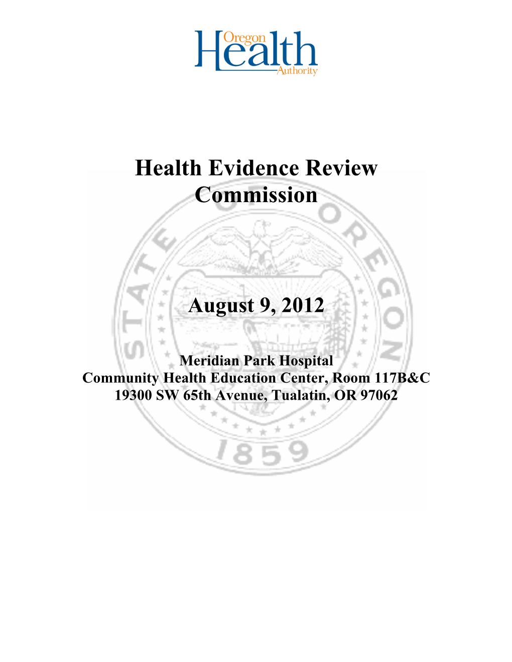 Health Evidence Review Commission