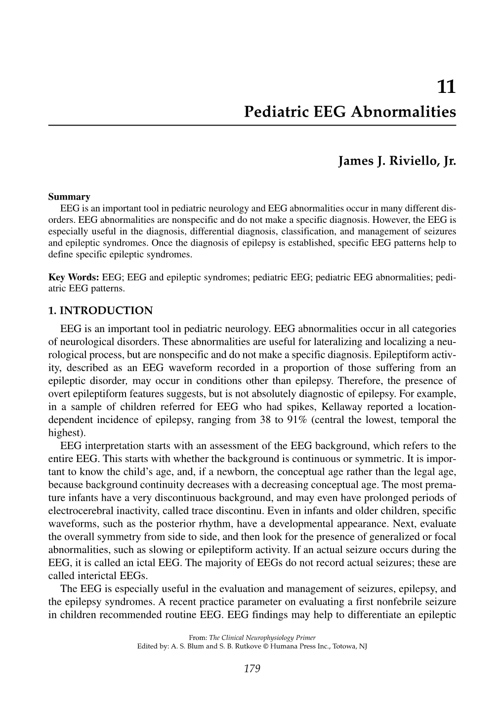 Pediatric EEG Abnormalities