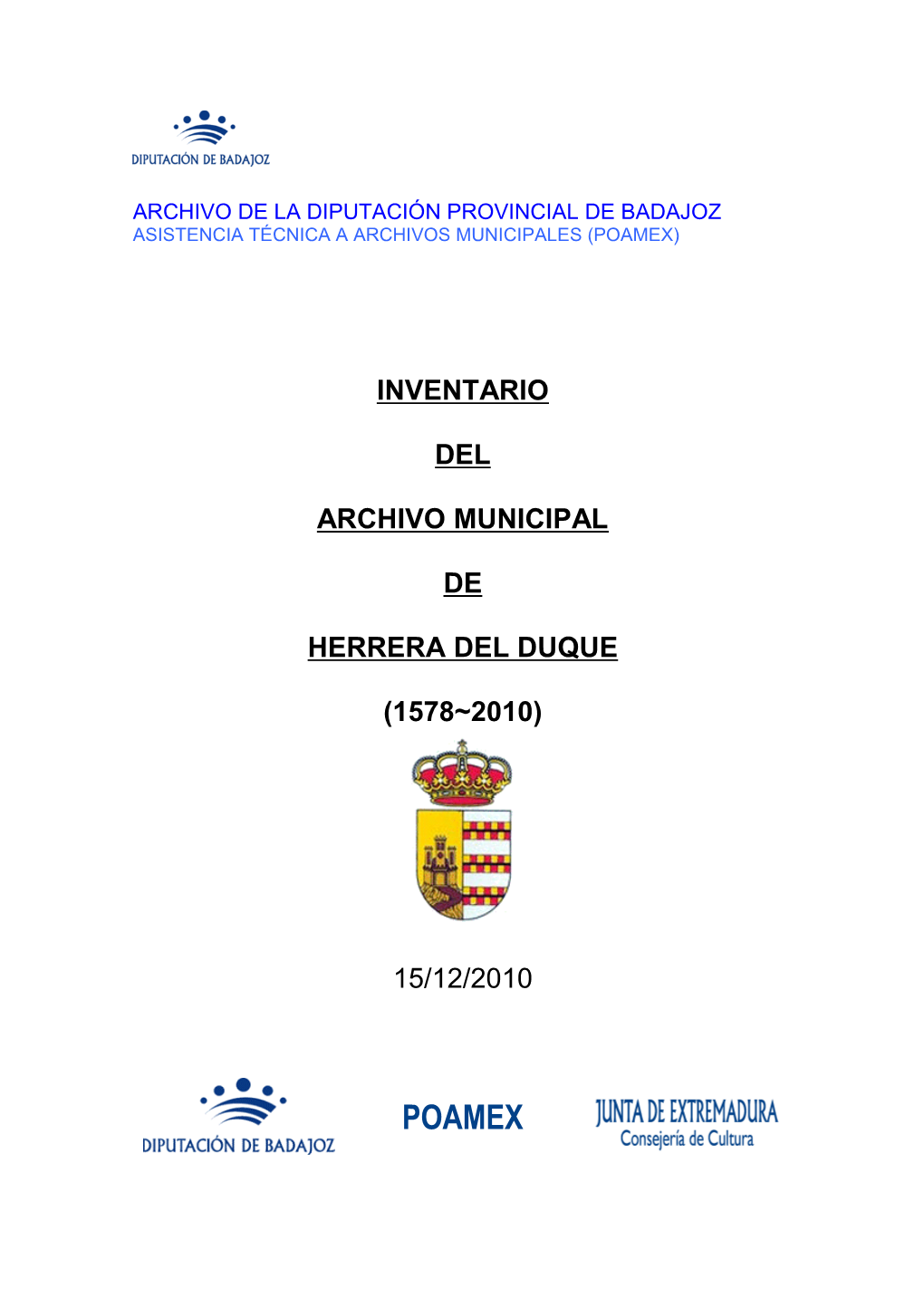 Inventario Del Archivo Municipal De Herrera Del Duque