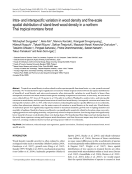 Intra- and Interspecific Variation in Wood Density and Fine-Scale Spatial