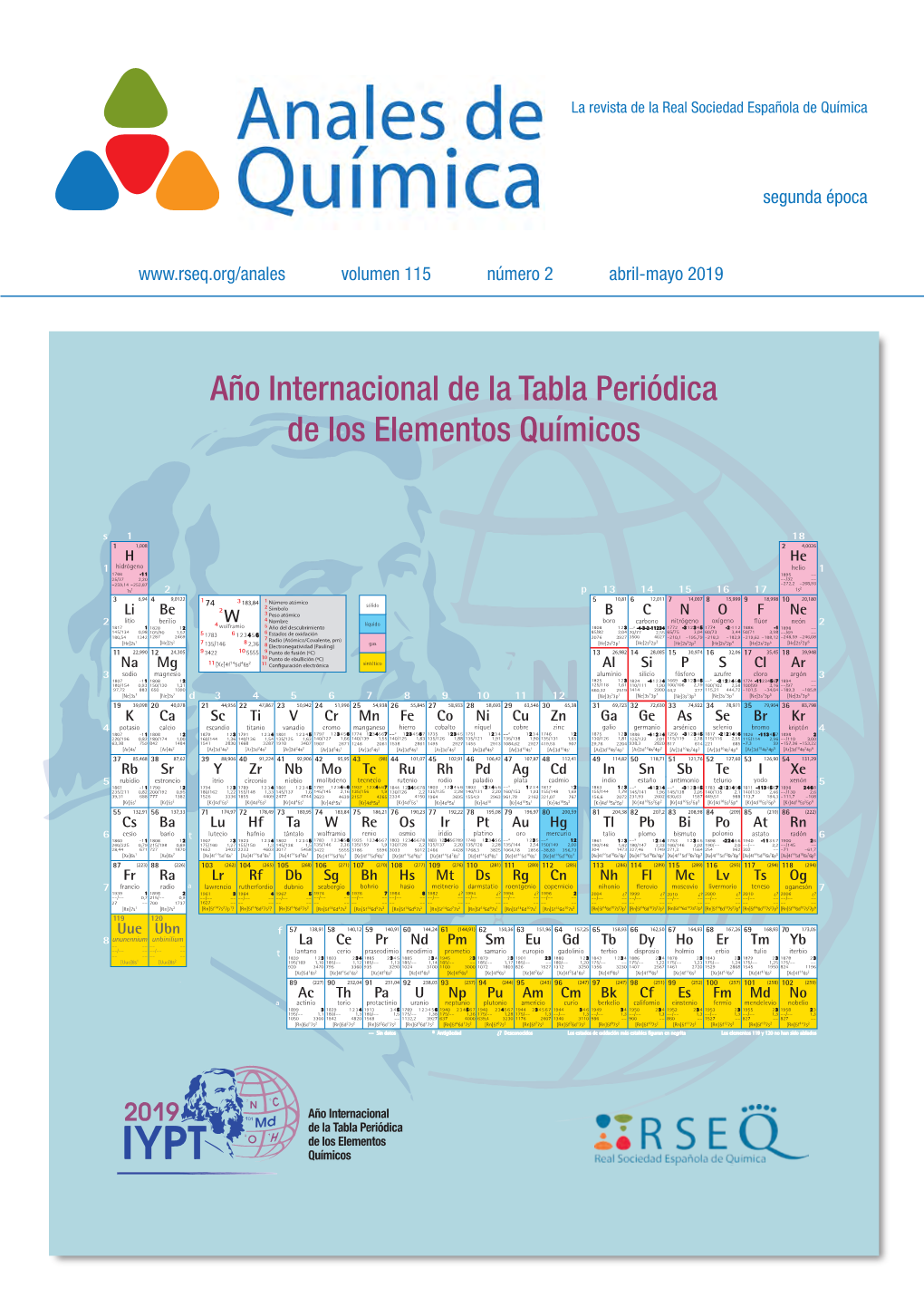 Año Internacional De La Tabla Periódica De Los Elementos Químicos