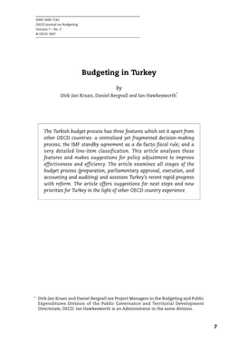 OECD Journal on Budgeting – Volume 7, No. 2