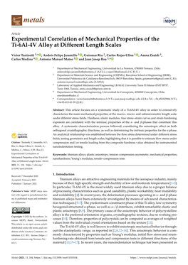 Experimental Correlation of Mechanical Properties of the Ti-6Al-4V Alloy at Different Length Scales