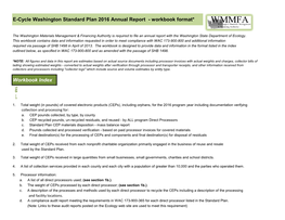 E-Cycle Washington Standard Plan 2016 Annual Report - Workbook Format*