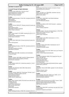 Radio 3 Listings for 22 – 28 August 2009 Page 1