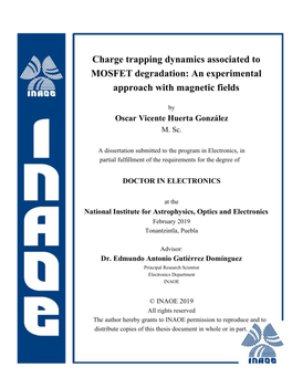 Charge Trapping Dynamics Associated to MOSFET