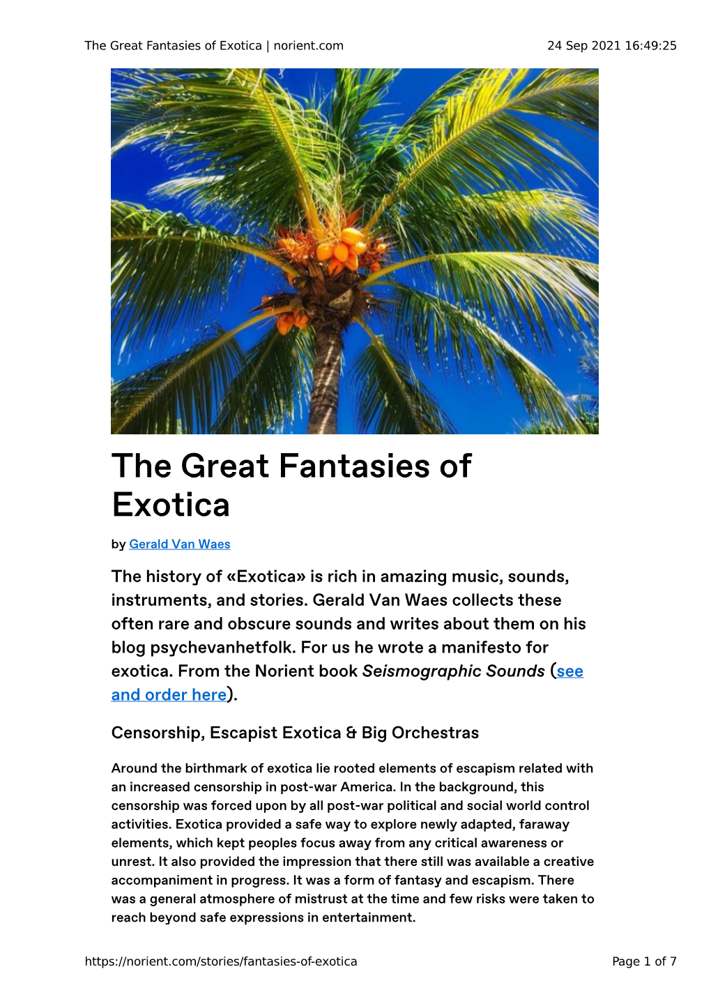 The Great Fantasies of Exotica | Norient.Com 24 Sep 2021 16:49:25