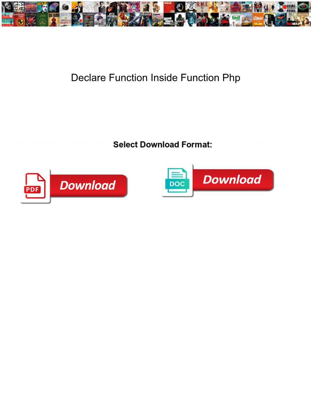 Declare Function Inside Function Php