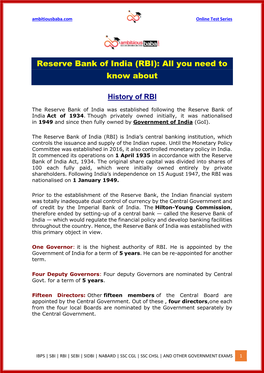 Reserve Bank of India (RBI): All You Need to Know About