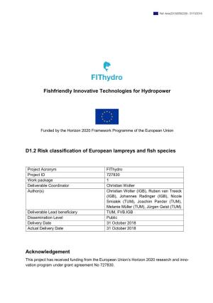 Risk Classification of European Lampreys and Fish Species