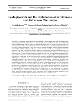 Ecological Risk and the Exploitation of Herbivorous Reef Fish Across Micronesia