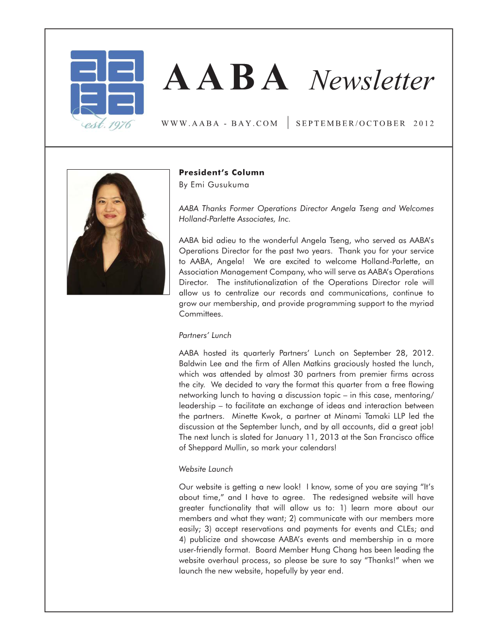 AABA Newsletter