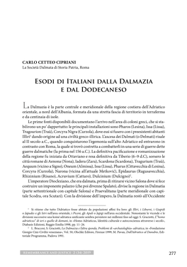 Esodi Di Italiani Dalla Dalmazia E Dal Dodecaneso
