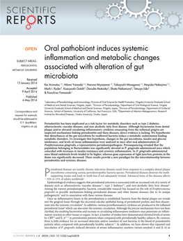 Oral Pathobiont Induces Systemic Inflammation and Metabolic