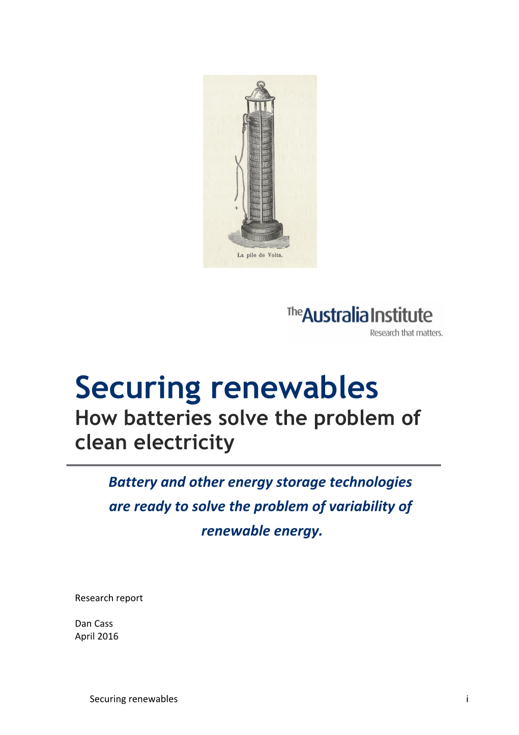 Securing Renewables How Batteries Solve the Problem of Clean Electricity