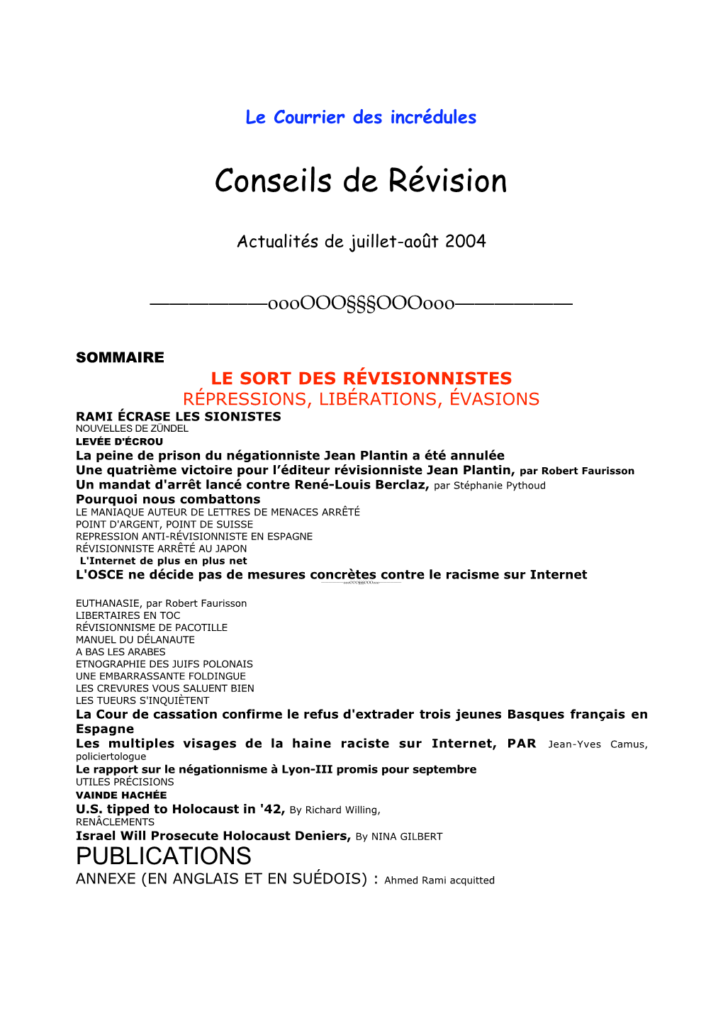 Conseils De Révision