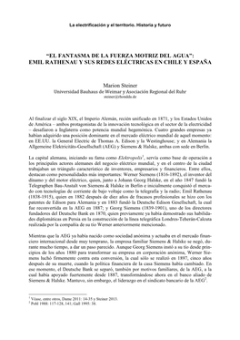 Emil Rathenau Y Sus Redes Eléctricas En Chile Y España
