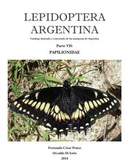Lepidoptera Argentina - Parte Vii: Papilionidae