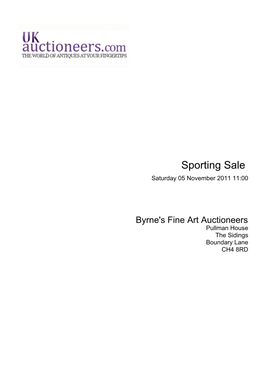 Sporting Sale Saturday 05 November 2011 11:00