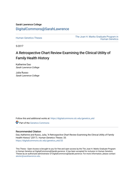 A Retrospective Chart Review Examining the Clinical Utility of Family Health History
